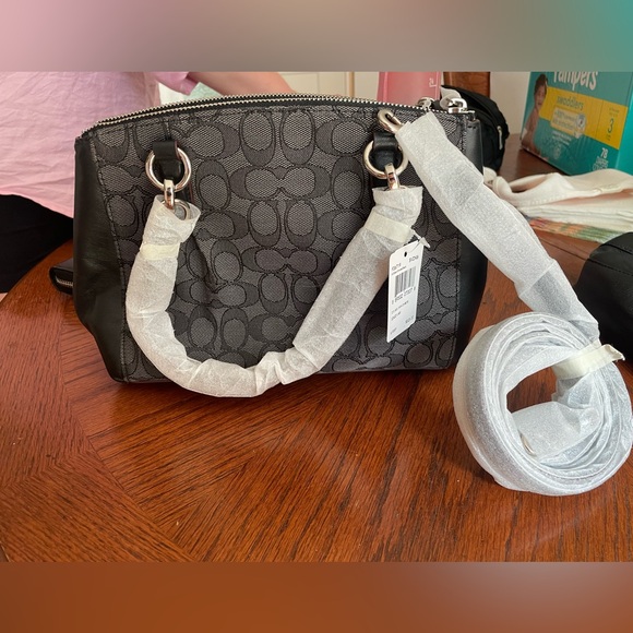Coach F36719 Mini Christie Carryall with Pleats in Silver/Black Smoke/Black - Picture 11 of 14